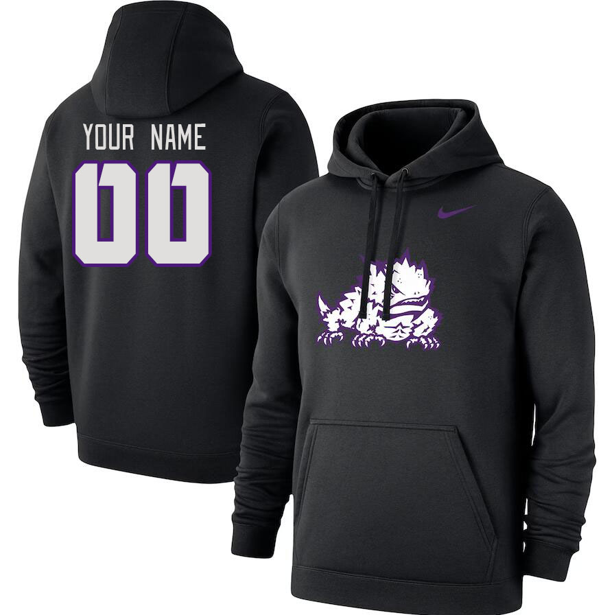 Custom TCU Horned Frogs Name And Number College Hoodie-Black - Click Image to Close